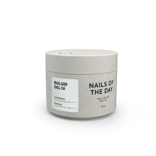 NAILSOFTHEDAY Builder Gel 08 — milky gel for nail extensions, 30 ml