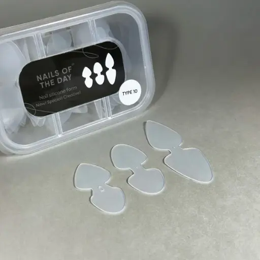 [4826420040008] NAILSOFTHEDAY Nail Silicone Double mold, 2 in 1 36pcs/bag (Type 10) — silicone molds/stencils for upper forms, 36 pcs in a box. 