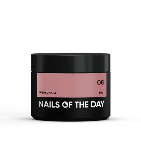 [4823032913003] NAILSOFTHEDAY Premium gel 08 — nude/dark-caramel ultra-strong building gel with self-leveling function, 30 g