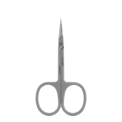 [LDB-3-17] Tijeras profesionales para cutículas para zurdos, acabado mate, longitud 89 mm, hojas de 19 mm