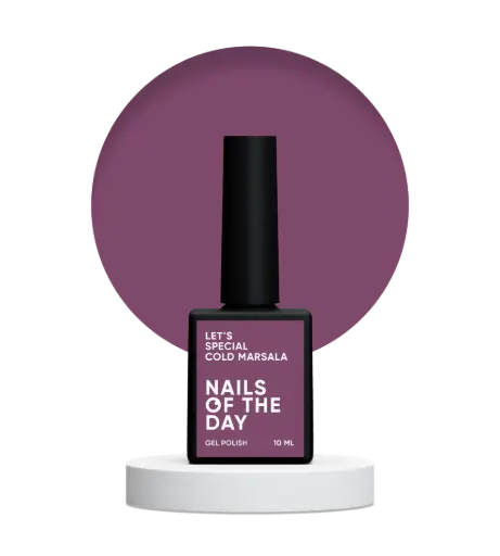 [4829031101007] NAILSOFTHEDAY Let's special Cold Marsala — light burgundy gel polish for nails covering one layer, 10 ml