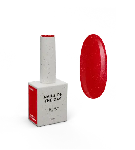 [4823622100004] NAILSOFTHEDAY Color of the Month – August 2025 Kalyna – a deep viburnum red with fine pink shimmer. Full coverage in just one coat. 10 ml 