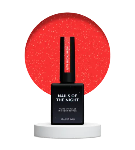 [4823336400001] NAILSOFTHENIGHT Let's special Britni - Bright Crimson with Reflective Shimmer/Red Glitter One Coat Gel Nail Polish 10ml 