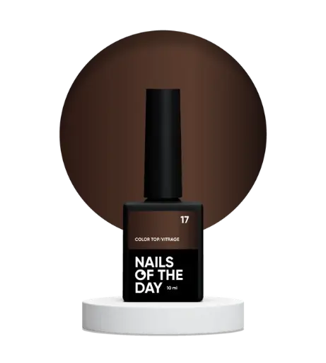 [4820568090000] NAILSOFTHEDAY Color Top/Vitrage 17 — Semi-Transparent Dark Chocolate Stained Glass Top, 10 ml 