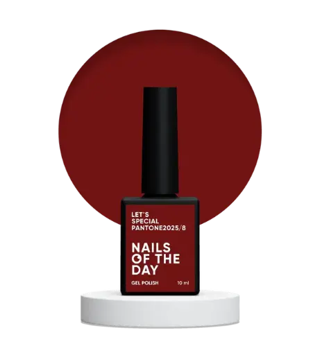 [4820365687007] NAILSOFTHEDAY Let’s Special Pantone2025/8 — deep wine red gel polish that provides full coverage in one coat, 10 ml. 