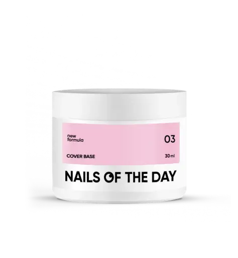 [4821231048007] Nailsoftheday Cover base NEW Formula 03 — soft-peach camouflage base coat for nails, 30 ml