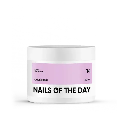 [4824300861002] Nailsoftheday Cover Base NEW Formula 14 — lilac camouflage base coat for nails, 30 ml.