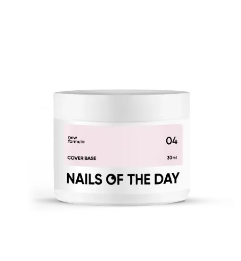 [4821212000000] Nailsoftheday Cover base NEW Formula 04 — translucent powder-pink base coat for nails, 30 ml 