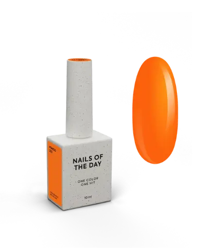 [4829912500004] NAILSOFTHEDAY Gel Polish Mango-223 — neon orange gel polish with full coverage in one coat, 10 ml