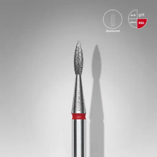 [FA11RO18/8] STALEKS EXPERT Fresa diamantada «Llama aguda» roja, diámetro 1,8 mm, parte de trabajo 8 mm