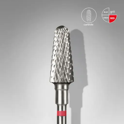 [FT70R060/14] STALEKS EXPERT Carbide nail drill bit frustum red, head diameter 6 mm, working part 14 mm