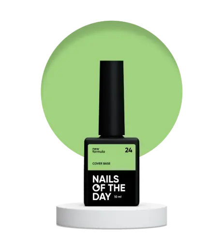 [4823820500002] Nailsoftheday Cover base NEW Formula 24 — green camouflage base coat for nails, 10 ml
