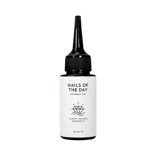 [4825514500008] NAILSOFTHEDAY Universal Top — top coat brillante sin capa pegajosa con filtros UV mínimos, 50 ml (recarga)