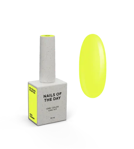 [4823321540002] NAILSOFTHEDAY New Summer Collection 2026 Gel Polish Solar 230 — neon yellow gel polish with one-coat coverage, 10 ml 