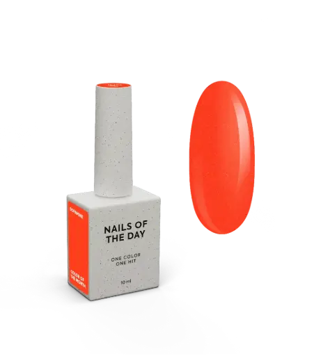 [4820042150008] NAILSOFTHEDAY Color of the Month June 2026 Dopamine — raspberry-orange with a delicate shimmer, one-coat coverage, 10 ml 